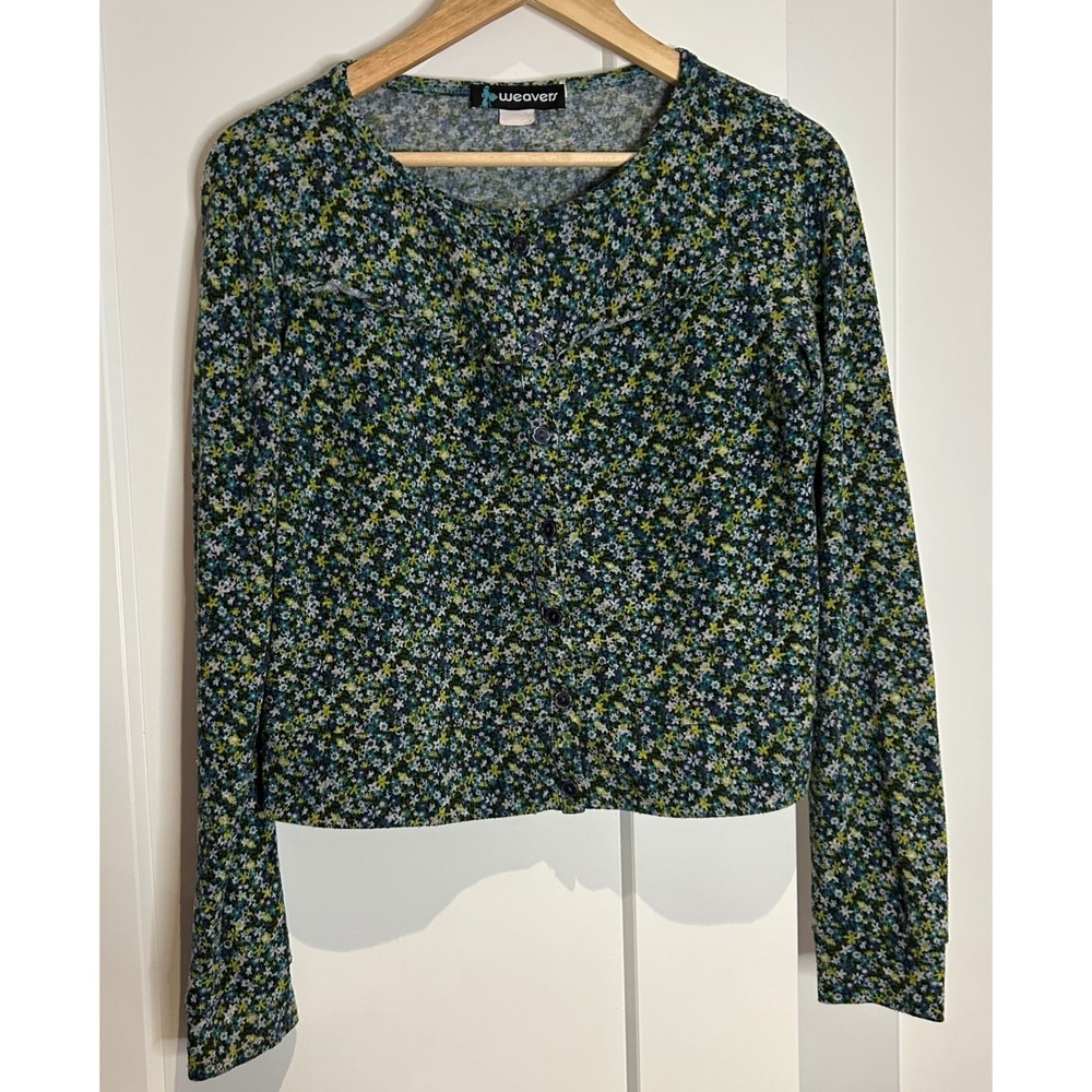 Weavers Ditsy Floral Button Front Cardigan Cottagecore Romantic Feminine Floral